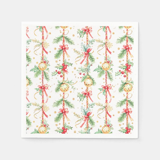 Guardanapo De Papel Baubles: Cornações de Natal (Frente)