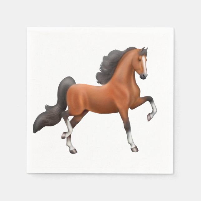 Guardanapo De Papel Bay American Saddlecreme Horse Napkins (Frente)