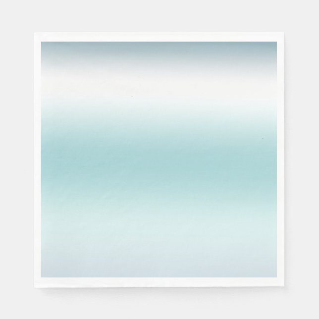 Guardanapo De Papel Beach Aqua Blue Ombre (Frente)