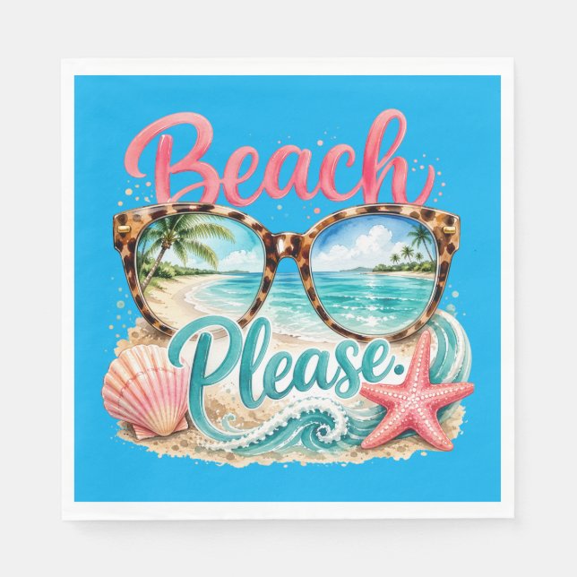 Guardanapo De Papel "Beach Please" Papel (Frente)