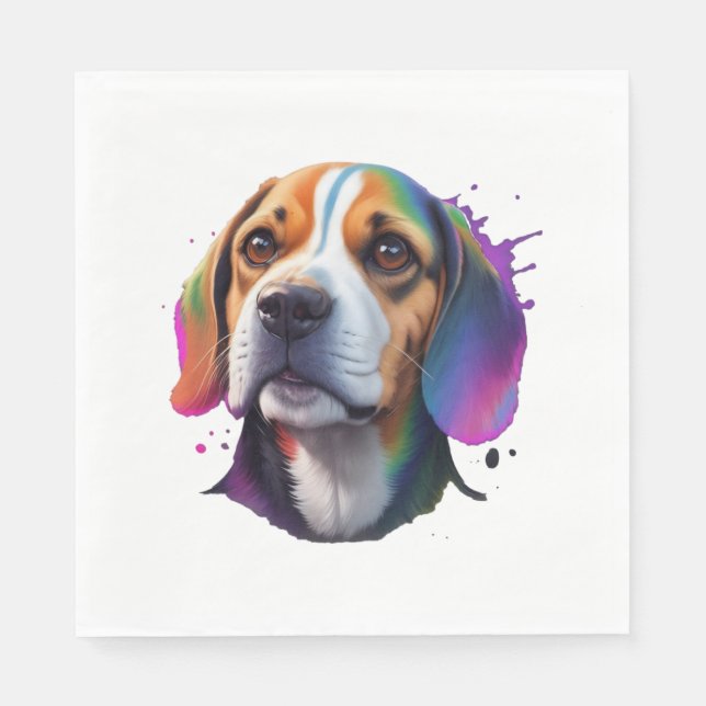 Guardanapo De Papel beagle colorido (Frente)