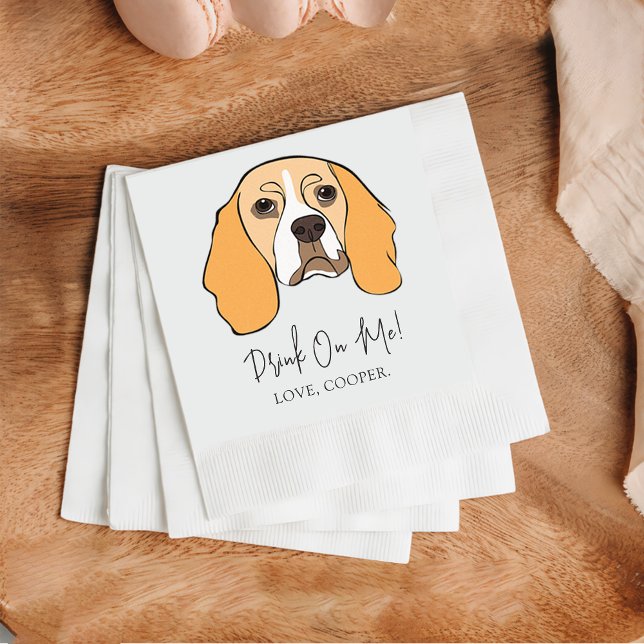 Guardanapo De Papel Beagle Dog Bebe Em Mim Cachorro Costeiro Napkin (Criador carregado)