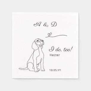 Guardanapo De Papel Beagle I Do Too Heart Dog Wedding Monograma