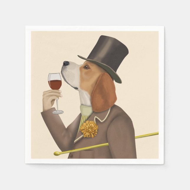 Guardanapo De Papel Beagle Wine Snob (Frente)