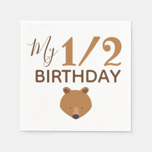Guardanapo De Papel Bear Baby Half Birthday