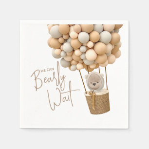Guardanapo De Papel Bear Balões Modernos Chá de fraldas neutro em rela
