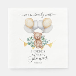 Guardanapo De Papel Bear Podemos Esperar O Chá de fraldas Eucalyptus