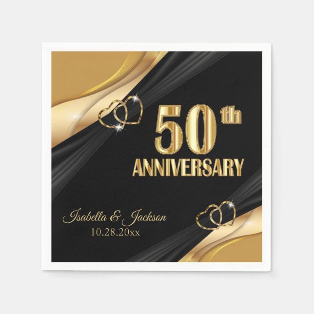 Guardanapo De Papel Beautiful 50th  Wedding Anniversary  (Frente)