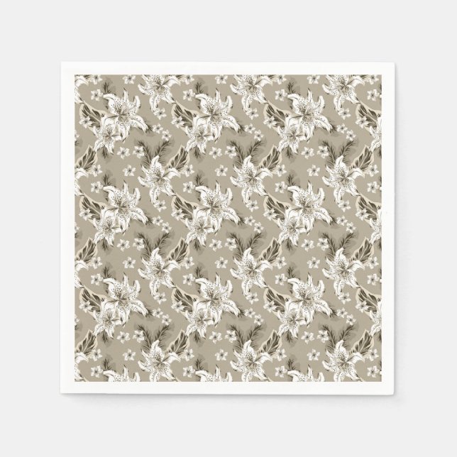 Guardanapo De Papel Beautiful beige flower pattern (Frente)