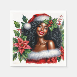Guardanapo De Papel Beautiful Black Woman Christmas
