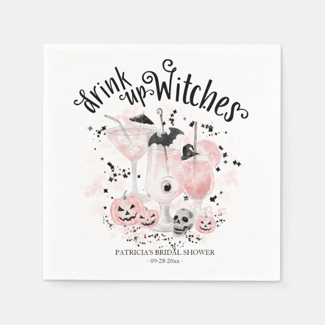 Guardanapo De Papel Beba até o fim Cocktail de Bruxas Chá de Noiva de  (Frente)