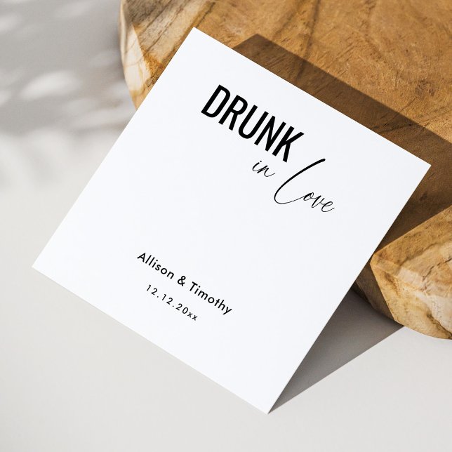 Guardanapo De Papel Bebado Apaixonado Casamento Personalizado Napkins (Drunk In Love Personalized Wedding Napkins)