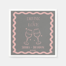 Guardanapo De Papel Bebado Apaixonado Pink&Cinza Casamento De Nápoles 