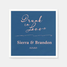 Bebado Com Amor Monograma Rosa&Azul Casamento De N