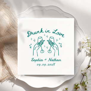 Guardanapo De Papel Bebado Desenhado À Mão No Amor Casamento Personali