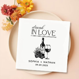 Guardanapo De Papel Bebado No Amor Casamento Personalizado De Cocktail