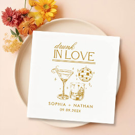 Guardanapo De Papel Bebado No Amor Casamento Personalizado De Cocktail