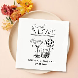 Guardanapo De Papel Bebado No Amor Casamento Personalizado De Cocktail