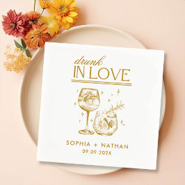 Guardanapo De Papel Bebado No Amor Casamento Personalizado De Cocktail