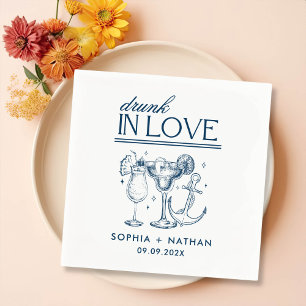 Guardanapo De Papel Bebado No Amor Casamento Personalizado De Praia Na
