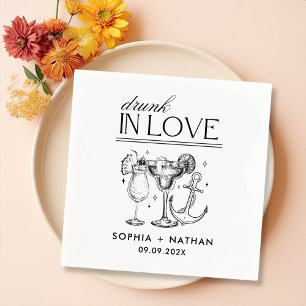Guardanapo De Papel Bebado No Amor Casamento Personalizado De Praia Na