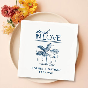 Guardanapo De Papel Bebado No Amor Casamento Personalizado De Praia Na