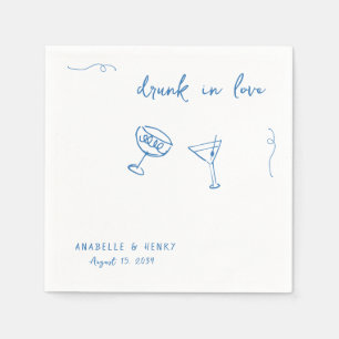 Guardanapo De Papel Bebado Whimsical in Love Manuscrito Casamento