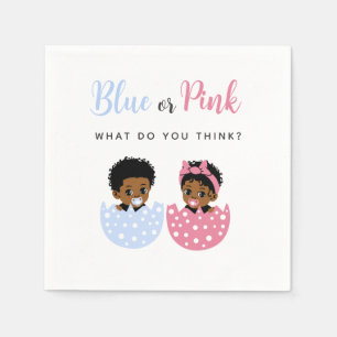 Guardanapo De Papel Bebê Afro-Americano Azul ou Rosa em Ovo