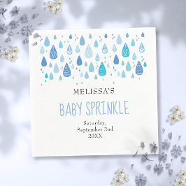 Guardanapo De Papel Bebê Azul Raindrola Baby Boy Sprinkle Chá