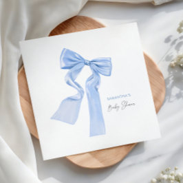 Guardanapo De Papel Bebê com Laço Azul Chuveiro de Papel Elegante