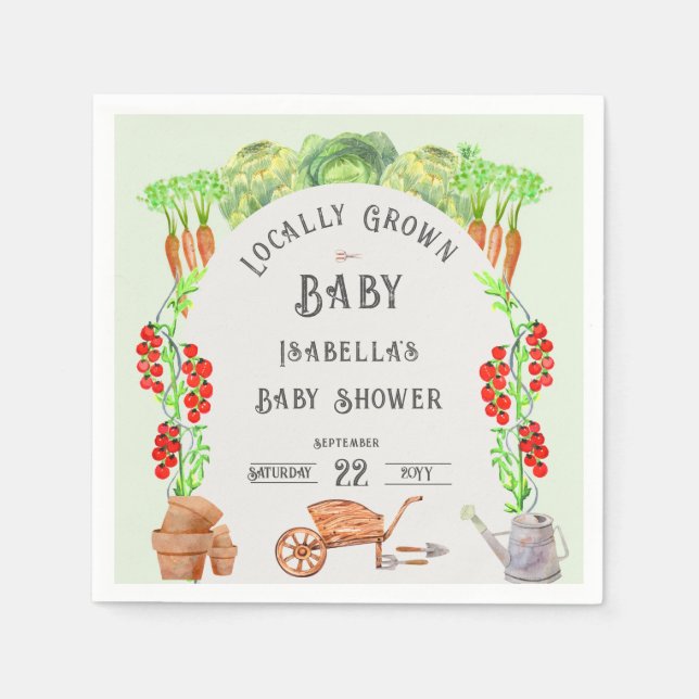 Guardanapo De Papel Bebê Cultivado Localmente, Chá de Bebê no Mercado  (Frente)