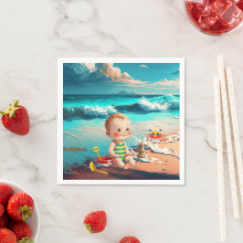 Guardanapo De Papel Bebê da Praia