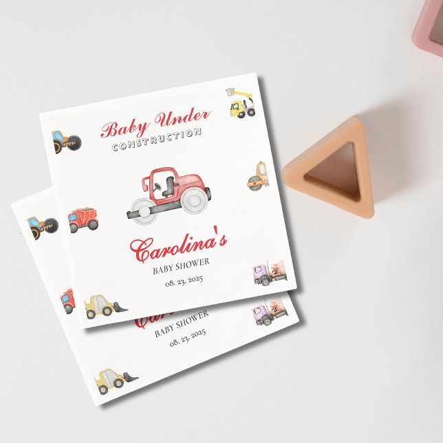 Guardanapo De Papel Bebê de caminhão em chá de fraldas de construção (Criador carregado)