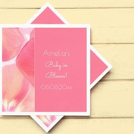 Guardanapo De Papel Bebê de Flor Rosa no Chá de fraldas de Sangue