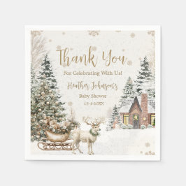 Guardanapo De Papel Bebê de inverno É frio, Chá de fraldas de flocos d