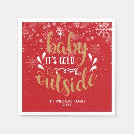 Guardanapo De Papel Bebê de Natal personalizado Está frio lá fora