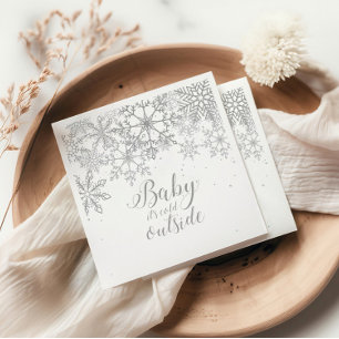 Guardanapo De Papel Bebê, é frio fora do bebê Showe Silver