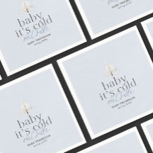 Bebê É Frio Fora do Chá de fraldas Azul