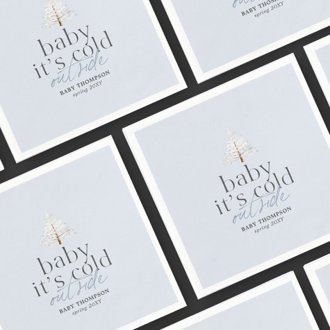 Guardanapo De Papel Bebê É Frio Fora do Chá de fraldas Azul (Criador carregado)