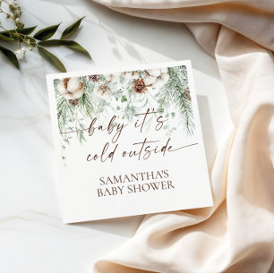 Guardanapo De Papel Bebê É Frio Fora do Chá de fraldas de inverno