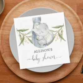Guardanapo De Papel Bebê elefante neutro do gênero aquarela