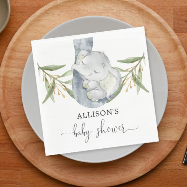 Guardanapo De Papel Bebê elefante neutro do gênero aquarela (Criador carregado)