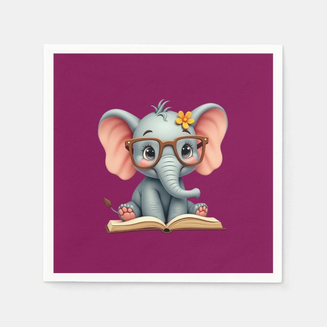 Guardanapo De Papel Bebê Elefante Sábio (Frente)