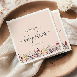 Guardanapo De Papel Bebê em Blogue Flores Selvagens Chá de fraldas Ros