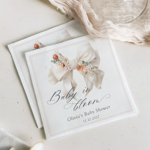 Guardanapo De Papel Bebê em Bloom Arco Floral Neutro