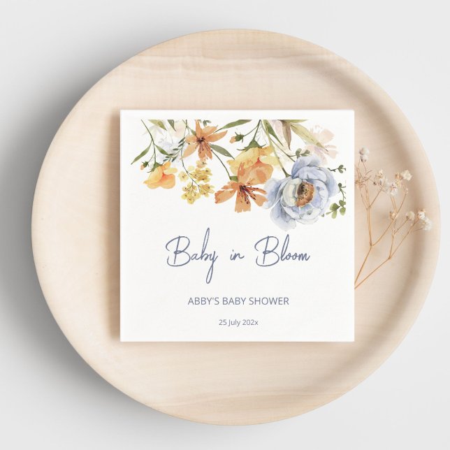 Guardanapo De Papel Bebê em chá de fraldas de flores silvestres florid (Criador carregado)