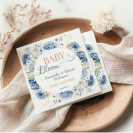 Guardanapo De Papel Bebê em Flor Bebê Azul Flor Silvestre Botânica