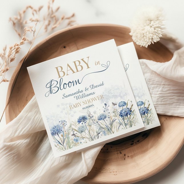 Guardanapo De Papel Bebê em Flor Bebê Prado Azul Flor Silvestre Botâni (Criador carregado)