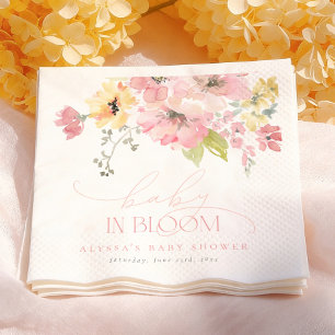 Guardanapo De Papel Bebê em Flor Rosa Menina Festa de Chá para Bebê
