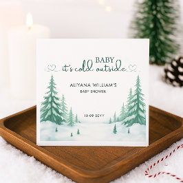 Guardanapo De Papel Bebê Está Frio Fora da Festa do Chá de fraldas de